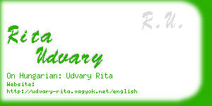 rita udvary business card